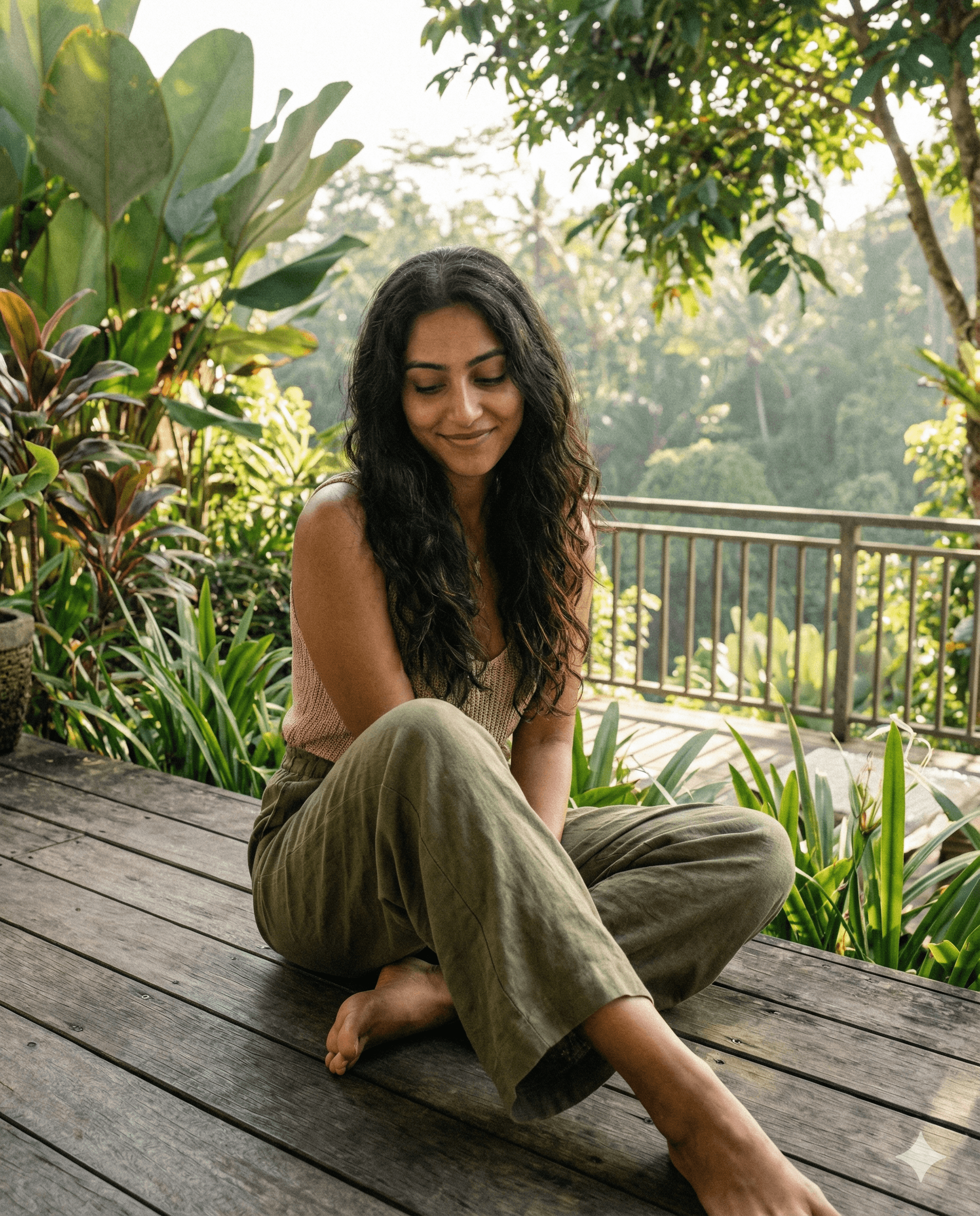 Portrait naturel de Risha, cliente EL8VATE témoignant de l'efficacité spectaculaire des soins énergétiques à distance et du ressenti physique de la séance.